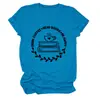 Bebe Café Lee amazon Wish Sitio Independiente Europeo y Americano Cómoda y Versátil Camiseta de Manga Corta con Cuello Redondo para Mujer