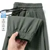 Pantalones Deportivos Casuales Versátiles de Pierna Recta Largos de Color Sólido para Hombre con Sensación Fresca, Jogger, Pantalones Cortos de Secado Rápido, Novedad Verano 2025