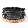 Pulsera tejida de cuero, piel de vaca europea y americana, simple, Joker, pulsera DIY, conjunto multicapa, pulsera para hombre, venta al por mayor de fábrica
