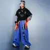 Traje de actuación de street dance para niños, conjunto de dos piezas hip-hop unisex, ropa hiphop de moda para niños, ropa de práctica elegante