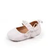 Zapatos de Princesa Nuevos Zapatos de Bebé para Primavera y Verano con Suelas de Goma y Lazos de Perlas para Antes de Caminar