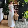 Vestido largo de estilo francés con diseño retorcido en los hombros, vestido sexy y seductor