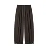 Pantalones cropped tipo globo con dobladillo con volantes estilo japonés para mujer, otoño petite talla grande adelgazantes de pierna ancha tipo linterna