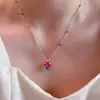 Collar de Hongo con Cuentas de Color Dopamina para Mujer, Cadena Versátil para Clavícula de Verano para el Día a Día, Accesorio de Diseño de Nicho