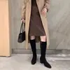 2026 Talla Grande 34-42 Botas de Cuero Elástico para Mujer Otoño e Invierno Botas Altas Tacón Grueso Alto Botas de Jinete Botas para Mujer Talla Grande