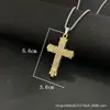 Colgante Redondo de Cabeza de León de Venta Caliente Europea y Americana, Personalizado y Audaz, Completamente Incrustado con Diamantes, Placa Cuadrada, Cruz, Guitarra, Collar de Acero Inoxidable