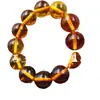 Pulseira de Joia Abelha Artificial Pulseira de Contas Redondas Cera de Abelha Amarelo-Galinha Pulseira de Cera de Abelha Flor Pulseira Translúcida