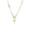 Amazon Transfronterizo Nuevo Collar de 26 Letras/Hebilla Ot Estilo Europeo y Americano Simple Moda Cadena para Clavícula Estilo Clip de Papel Versátil