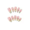Bestseller Transfronterizo Uñas Portátiles Hechas a Mano Francesas Degradado Nude Flores 3D Puntos Ojo de Gato Estilo Chica Picante Puntas para Uñas