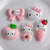 Cono de gato rosa brillante accesorios de resina pegamento crema accesorios para el cabello anillo para el cabello diy funda para teléfono taza de agua papelería pegatinas