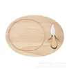 Tabla de cortar de madera creativa con cuchillo, tabla de quesos para uso doméstico, con canaleta para jugos, tabla de cortar para frutas, bandeja de madera para el desayuno
