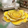 Alfombra de Dormitorio con Forma de Flor Estéreo 3D Felpudo para Suelo de Baño Terciopelo de Cristal Absorbente Antideslizante para Lavabo de Baño