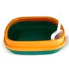 Arenero grande para gatos, fácil de limpiar, inodoro semi-cerrado para gatos, artículos de plástico para mascotas, arenero anti-salpicaduras, venta al por mayor