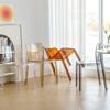 Silla transparente moderna silla de comedor acrílica simple Silla de negociación de respaldo superpuesto para el hogar maquillaje de diablo fantasma de moda neta