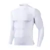 Camiseta Masculina Fitness de Manga Longa com Gola Alta PRO Sports Corrida Durável Outono/Inverno Elástica Secagem Rápida Moletom com Gola Alta