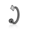 Celebrante Transfronterizo de Internet Joyería de Perforación Caliente Anillo de Nariz en C Herradura Barra Herradura Anillo Aretes Redondos de Circonita de Cuatro Garras