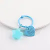 Llavero de Etiqueta Transparente de Gelatina Colorida con Forma de Estrella y Corazón, Materiales de Accesorios con Colgantes de Cuentas Hechos a Mano para DIY