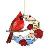 Nuevo Producto Transfronterizo Pájaro Rojo Acrílico Colgante para Coche Colgante para Mochila Hogar Decoraciones de San Valentín Navidad