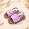 Sandalias Elásticas de Flor de Perla para Niñas Suela Suave Antideslizante Punta Abierta Dulce Estilo Princesa Sandalias Infantiles