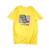 Camiseta de Manga Curta para Clima de Início de Primavera no Sudeste Asiático, Corte Solto Casual, Estampada, Gola Redonda, Estilo Bf para Homens e Mulheres