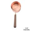 Acero inoxidable color oro rosa cuchara medidora taza medidora de café cuchara medidora con escala número de gramo cuchara juego de cucharas medidoras de cocina para hornear con mango de madera