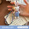 Estilo Floresta Tecido Feito à Mão Fofo Coelhinho Desenho Animado Pingente Boneca Chaveiro Fashion Estilo Miu Acessório de Bolsa