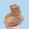 Zapatos para bebé y niño pequeño de otoño e invierno con pelo integrado, forro polar, rizo grueso, suela suave de algodón, zapatos y calcetines