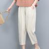 Pantalones Casuales de Algodón y Lino Finos de Verano para Mamá 2024 Nuevos Pantalones Rectos de Cintura Styony para Mujeres de Mediana Edad y Mayores