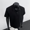 Polo de Algodón Espacial Líquido Nuevo Americano para Hombre 2025 Manga Corta Verano para Hombre Retro Trendy Marca Casual Camiseta