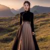 Novo Conjunto de Inverno Estilo Chinês com Saia Mamian e Top, Novo Modelo 2026 Hanfu Preto de Alta Qualidade para Mulheres com Visual Ousado