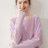 Baicai Rong Nuevo Estilo Perezoso Sin Costuras Cachemir Suéter de Punto Holgado para Mujer Top de un Hombro Versátil