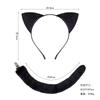 Halloween Enfeite de Cabeça de Animal Novo Tiara de Gato Conjunto de Cauda de Pelúcia para Adulto Tiara de Orelha de Gatinho Adereços para Fantasia