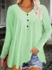 2025 Camiseta de Manga Larga para Mujer Tmue Nueva de Otoño Transfronteriza Europea y Americana Amazon Casual Cuello en V Tops para Mujer