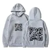 Sudadera Nueva Europea y Americana 2025 Código Bidimensional Pullover Top Holgado