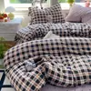 Conjunto de Cuatro Piezas de Corbata de Lazo de Algodón Lavado Estilo Corbata para Estudiantes, Conjunto de Tres Piezas para Estudiantes, Conjunto de Cuatro Piezas de Algodón Lavado para Dormitorios Estudiantiles