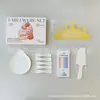 Caixa de presente com conjunto de louças de aniversário, conjunto de cinco peças, pratos de papel para padarias e confeitarias, combinação de talheres e pratos descartáveis