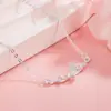 Collar de Hoja de Ginkgo para Mujer Plata de Ley S925 Lujo Accesible Colgante de Nicho Cadena Clavicular Elegante de Gama Alta Regalo de San Valentín