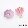 Hebilla de plato de jade sintético cheongsam traje Tang Hanfu botón Hebilla de botón de vidrio de loto estilo nacional traje antiguo traje étnico
