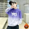 Sudadera Degradada para Niños 2026 Nueva Moda Estampada Cuello Redondo Pulóver Manga Larga Estilo Coreano Top para Niños Mayores