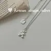 Plata de Ley S925 Estilo Coreano Suave Lindo Oso Pequeño 3D Collar Cadena para Clavícula Diseño de Nicho de Gama Alta Artículo Popular en Xiaohongshu