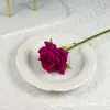 Flor Artificial de Rosa de Terciopelo Individual para Decoración de Escena de Boda, Decoración del Hogar, Adorno de Sala de Estar de Hotel, Flor Artificial para Manualidades