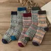 Meias Grossas Masculinas para Outono e Inverno, Meias da Moda, Meias Longas Estilo Étnico Retrô, Meias de Lã Grossas e Quentes para Meia-Panturrilha