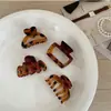 Pinza para el pelo de acrílico esmerilado con estampado de leopardo pequeño color ámbar, transfronteriza, básica, versátil, para coleta media, para la parte posterior de la cabeza