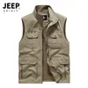 Chaleco de Estilo Nuevo para Hombre con Múltiples Bolsillos, Cuello Alto Casual, Chaleco de Pesca para Exteriores de Primavera y Otoño