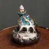 Quemador de incienso de reflujo transfronterizo alta montaña y agua que fluye quemador de áloe y sándalo ceremonia del té Zen decoración creativa para el hogar interior estufa de cerámica