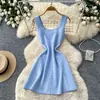Vestido Rosa sin Mangas Estilo Francés Lujo Ligero Falda Línea A para Mujer Verano Versión Coreana Cintura Alta Adelgazante Versátil Temperamento Commute