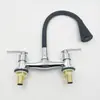 Grifo de Barra Plana Vertical Transfronterizo Sudamericano para Fregadero de Cocina Aleación de Zinc Doble Control Tubo de Color Grande Caliente y Frío Lavaplatos Grifo