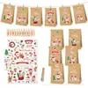 Lb208 Amazon Feliz Navidad Anciano Árbol Hecho a Mano DIY Pegatina Decoración Bolsa de Papel Kraft Plana