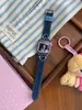 Hebilla en forma de corazón, correa de mezclilla bicolor para reloj, compatible con Apple Watch Series 12, 11 y 10