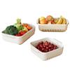 Cesta de Drenaje de Doble Capa para Cocina, Palangana para Lavar Verduras, Palangana para Drenar Verduras y Frutas, Cesta Filtro de Agua, Cesta Artefacto para Lavar Verduras, PET Penetrante